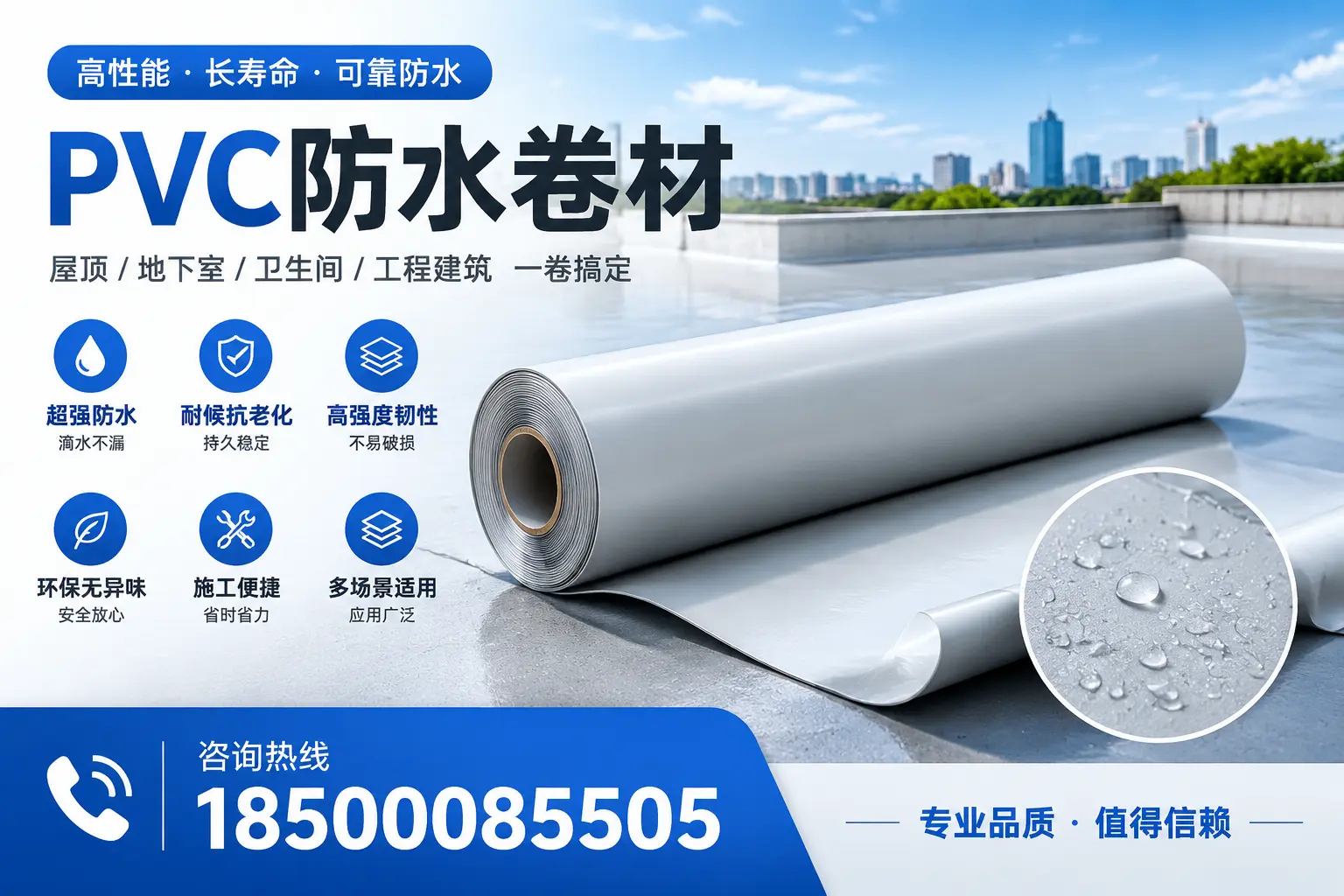 PVC防水卷材的防水效果评测，适合衡阳的科学依据